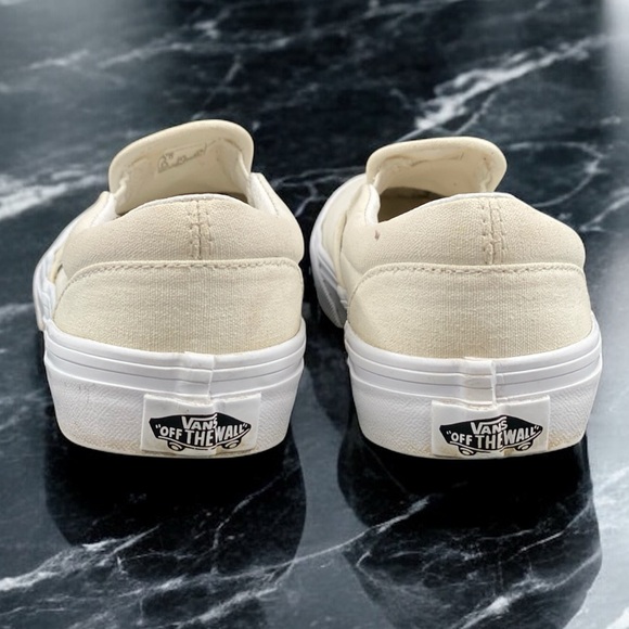Vans Classic Slip-On Natural Canvas Off White Kids 3 / EU 34 Skate Shoes - Picture 4 of 12